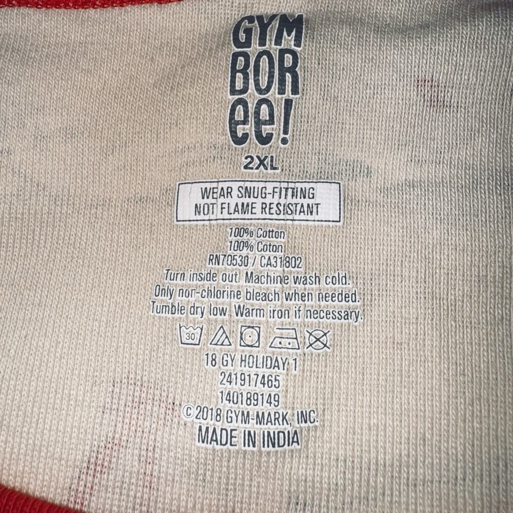 Gymboree Men 2XL Pajama Set Cream Red Sweater Dinosaur Pant Shirt Holiday Winter - Picture 5 of 5